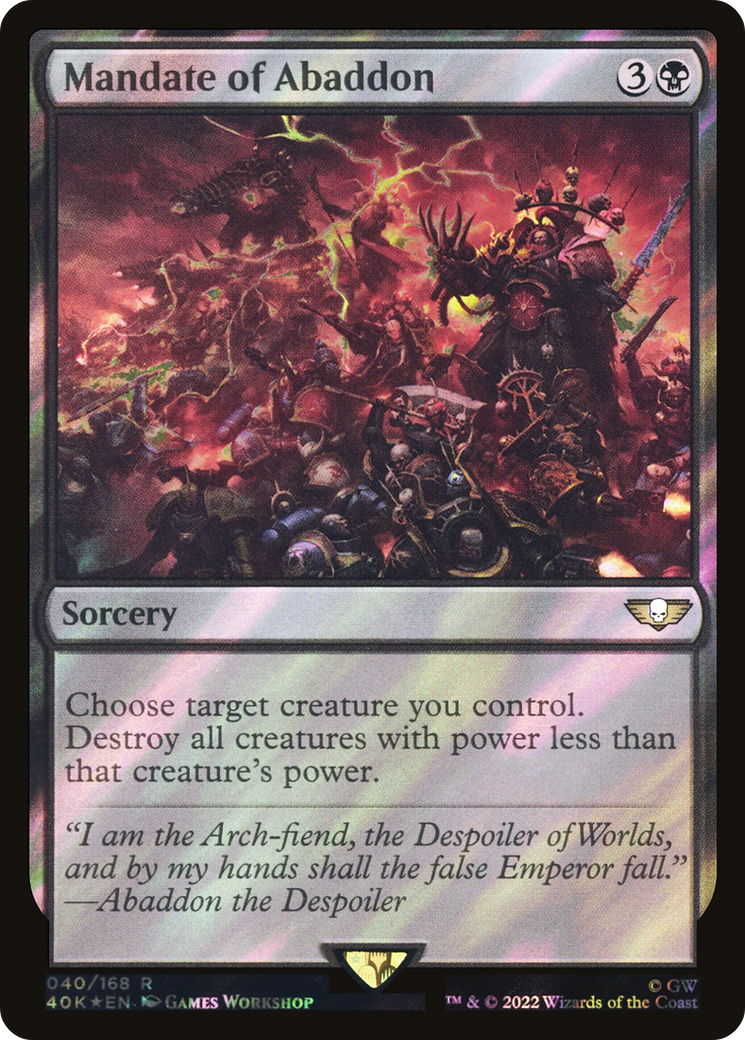 {R} Mandate of Abaddon (Surge Foil) [Universes Beyond: Warhammer 40,000][SF 40K 040]