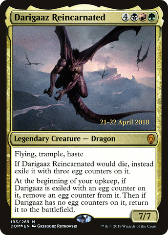 {R} Darigaaz Reincarnated [Dominaria Prerelease Promos][PR DOM 193]