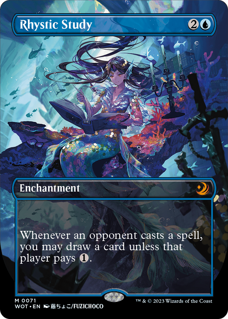 {R} Rhystic Study (Anime Borderless) [Wilds of Eldraine: Enchanting Tales][WOT 071]