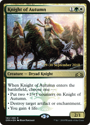 {R} Knight of Autumn [Guilds of Ravnica Prerelease Promos][PR GRN 183]