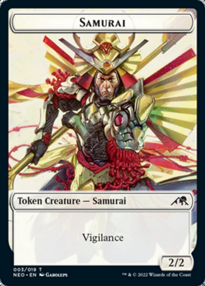 {T} Samurai // Spirit (009) Double-sided Token [Kamigawa: Neon Dynasty Tokens][TNEO 003]