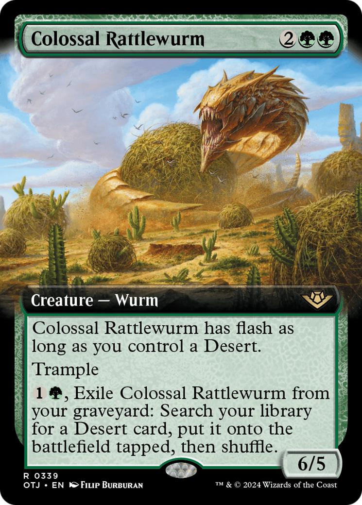 {@R} Colossal Rattlewurm (Extended Art) [Outlaws of Thunder Junction][OTJ 339]