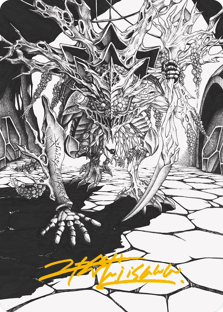{A} Thrun, Breaker of Silence Art Card (Gold-Stamped Signature) [Phyrexia: All Will Be One Art Series][GS AONE 076]