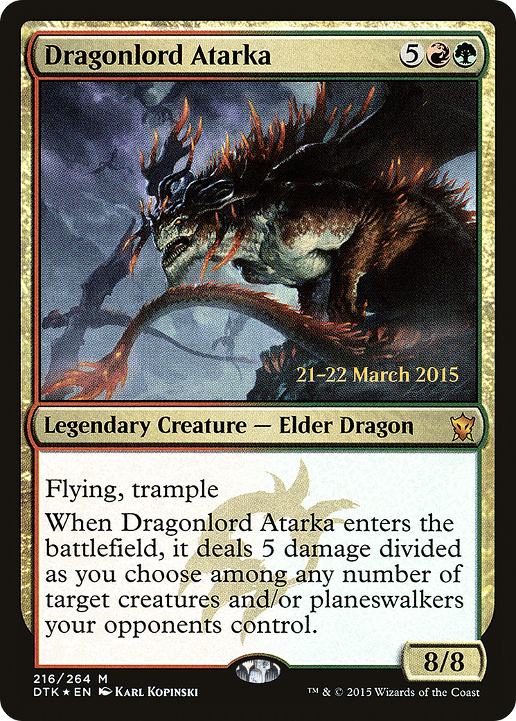 {R} Dragonlord Atarka [Dragons of Tarkir Prerelease Promos][PR DTK 216]