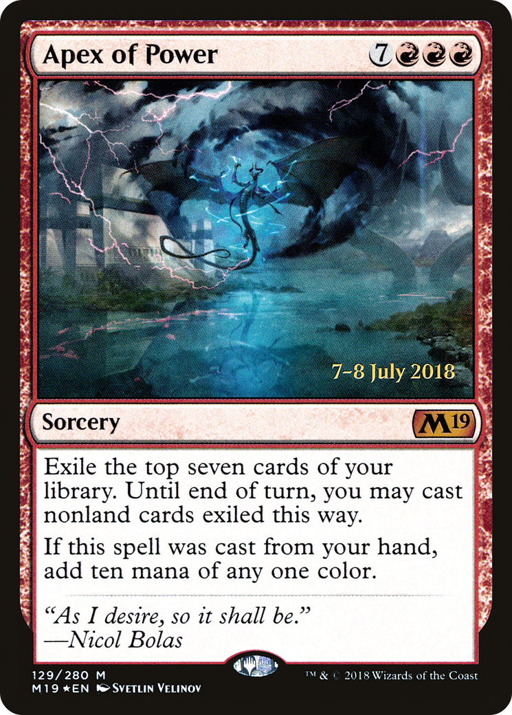 {R} Apex of Power [Core Set 2019 Prerelease Promos][PR M19 129]