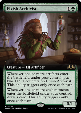 {@R} Elvish Archivist (Extended Art) [Wilds of Eldraine][WOE 355]