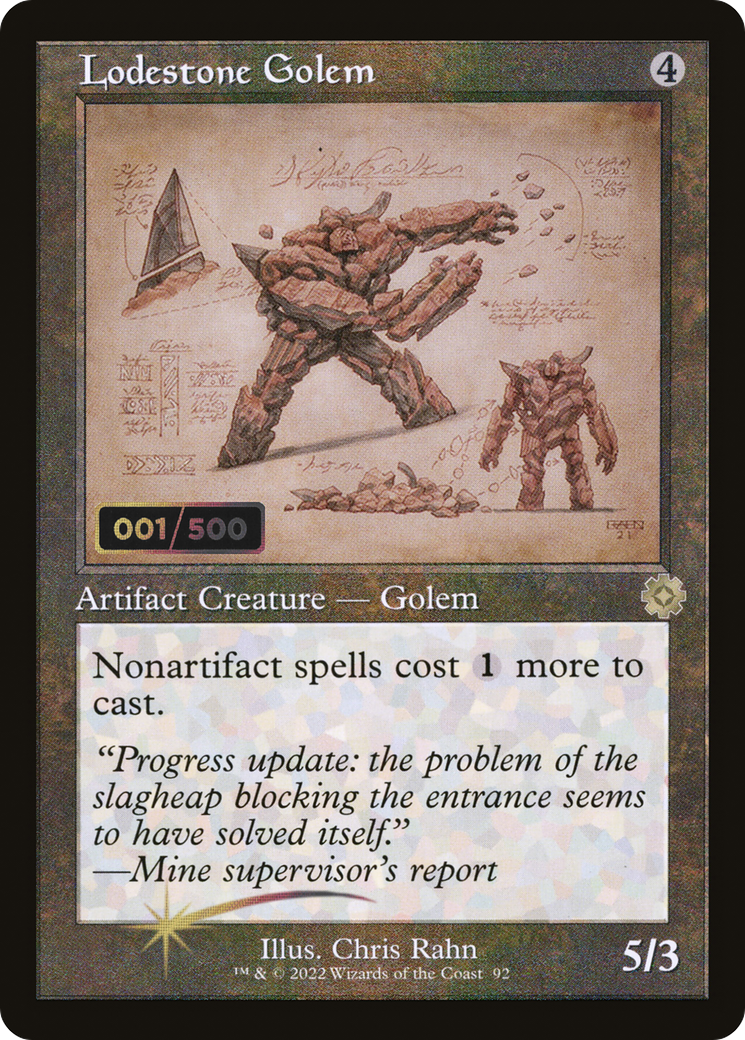 {R} Lodestone Golem (Schematic) (Serial Numbered) [The Brothers' War Retro Artifacts][BRR 092]