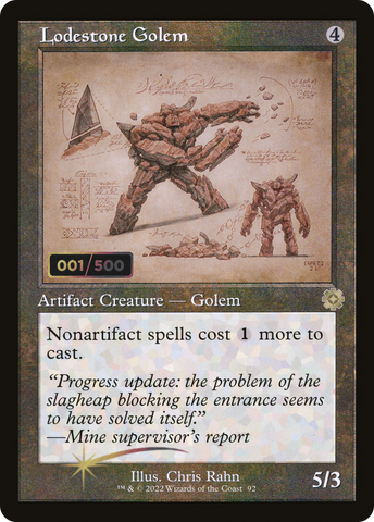{R} Lodestone Golem (Schematic) (Serial Numbered) [The Brothers' War Retro Artifacts][BRR 092]