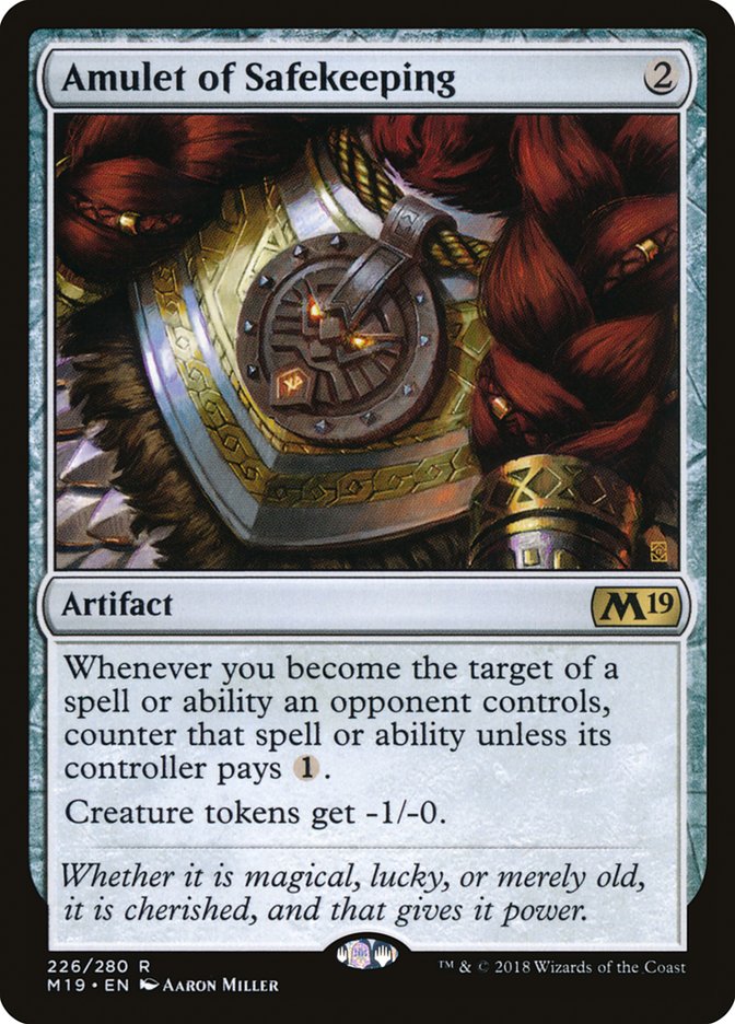 {R} Amulet of Safekeeping [Core Set 2019][M19 226]