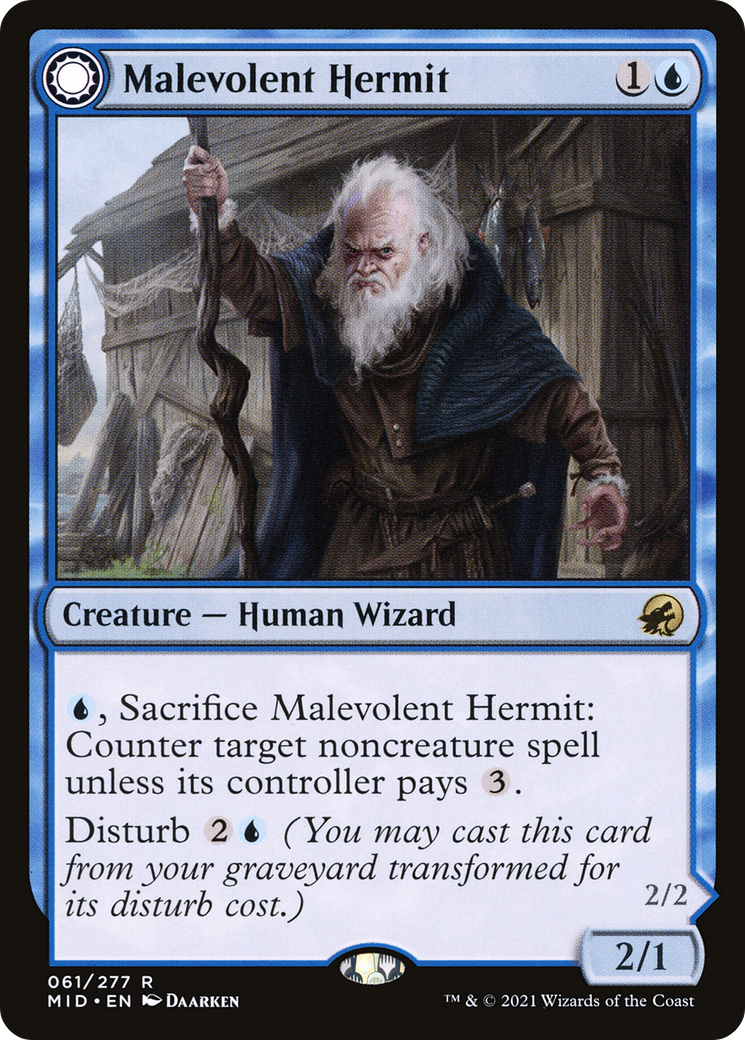 {R} Malevolent Hermit // Benevolent Geist [Innistrad: Midnight Hunt][MID 061]