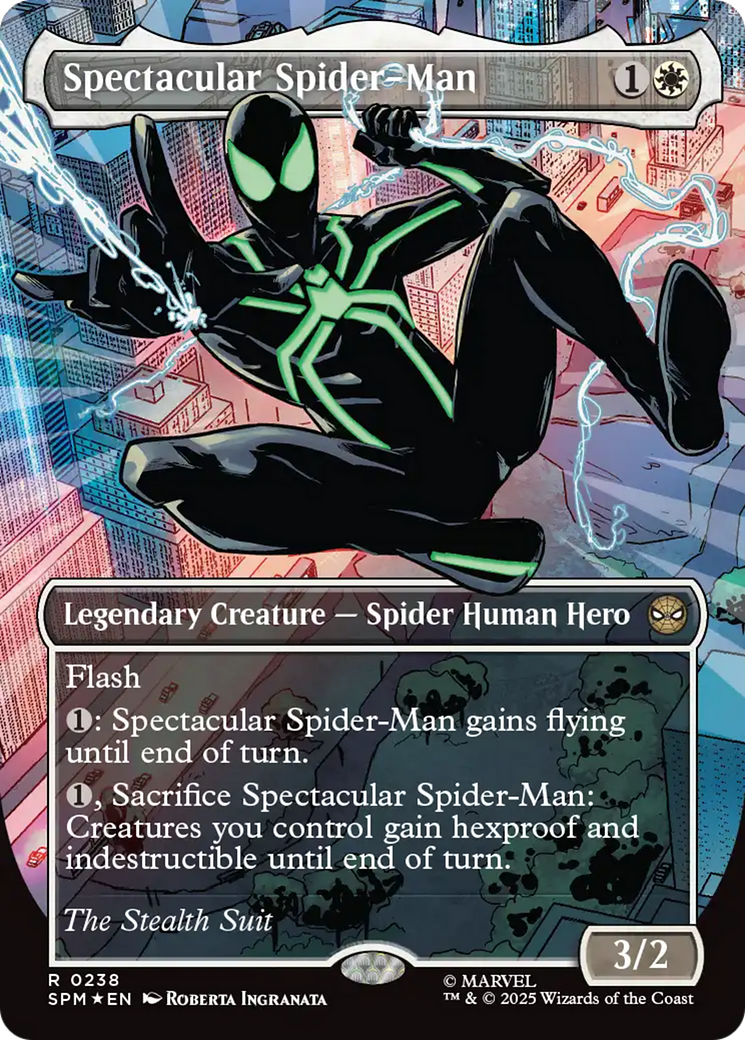 {@@ SPM R} Spectacular Spider-Man (0238) (Borderless) (Textured Foil) [Marvel's Spider-Man] [SPM 238]
