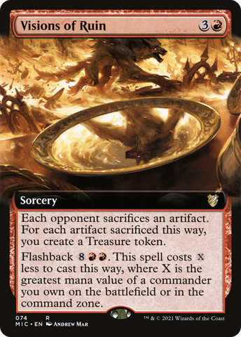 {R} Visions of Ruin (Extended Art) [Innistrad: Midnight Hunt Commander][MIC 074]