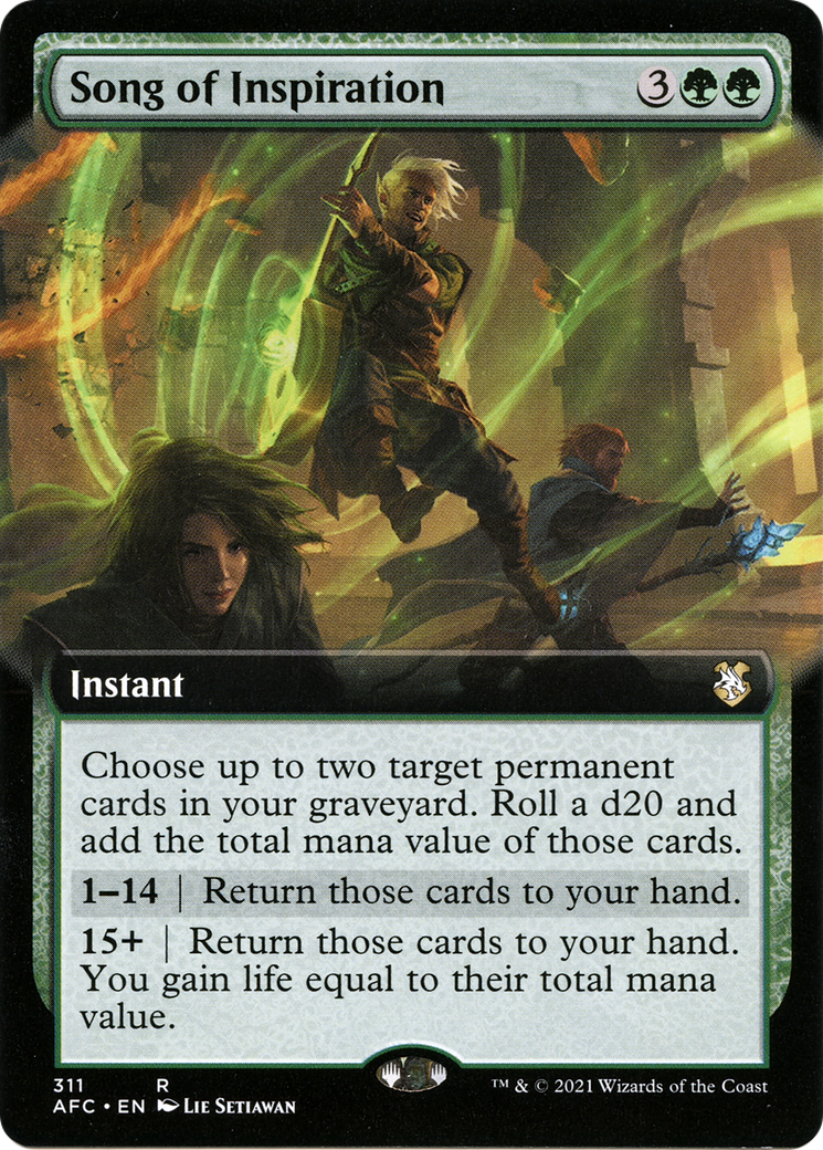 {R} Song of Inspiration (Extended Art) [Dungeons & Dragons: Adventures in the Forgotten Realms Commander][AFC 311]