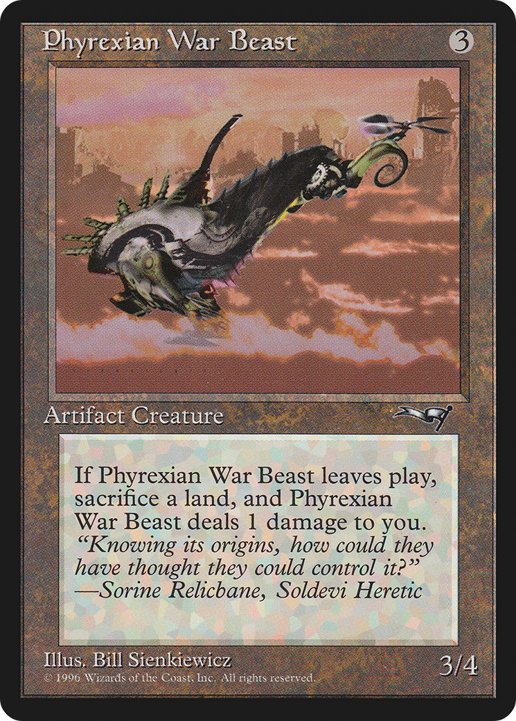 {C} Phyrexian War Beast (Signature on Left) [Alliances][ALL 127B]