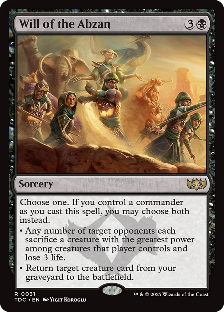 {R} Will of the Abzan [Tarkir: Dragonstorm Commander][TDC 031]