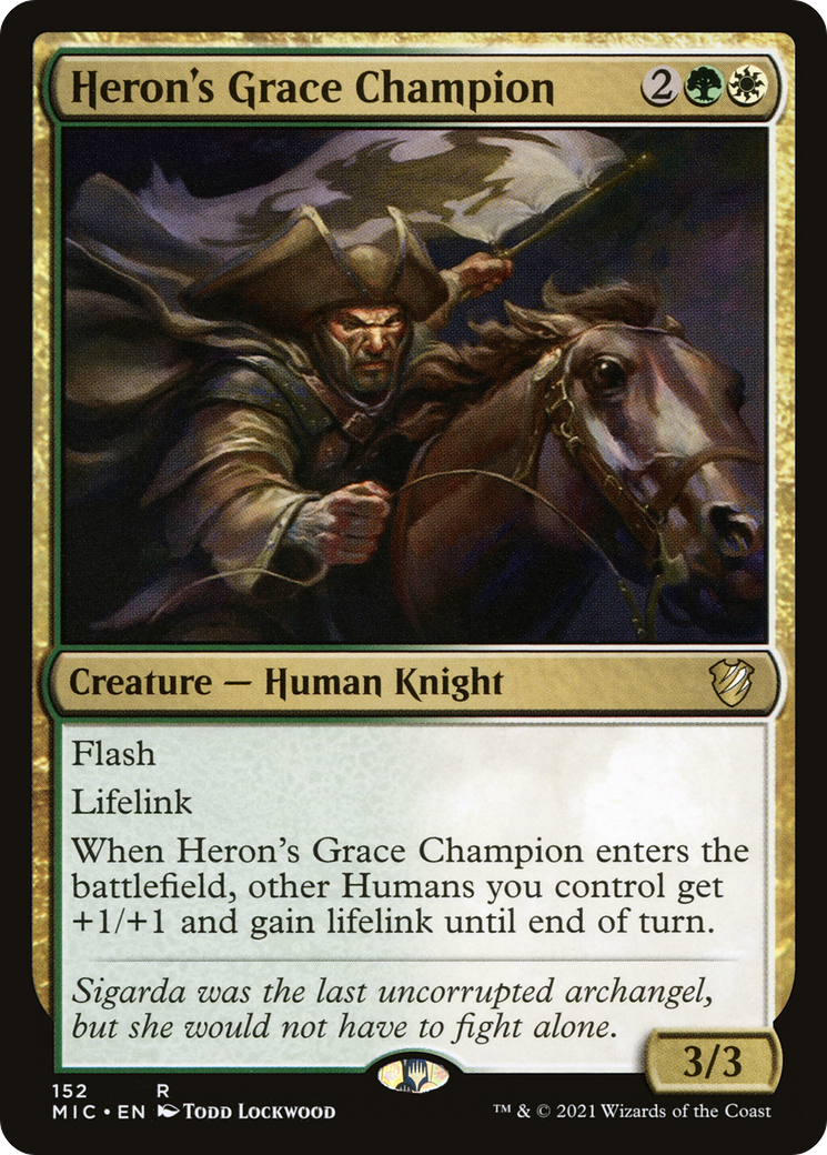 {R} Heron's Grace Champion [Innistrad: Midnight Hunt Commander][MIC 152]