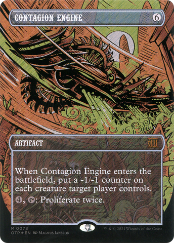 {R} Contagion Engine (Textured Foil) [Outlaws of Thunder Junction: Breaking News][OTP 078]