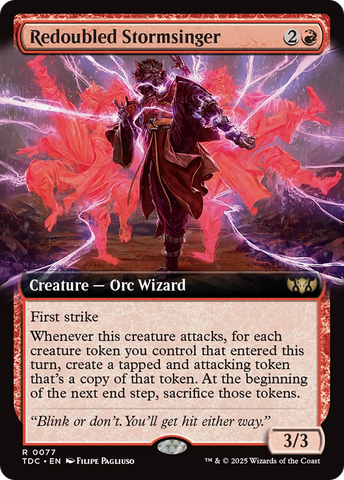 {R} Redoubled Stormsinger (Extended Art) [Tarkir: Dragonstorm Commander][TDC 077]