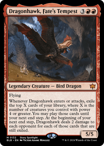 {@R} Dragonhawk, Fate's Tempest (Promo Pack) [Bloomburrow Promos][PP BLB 132]