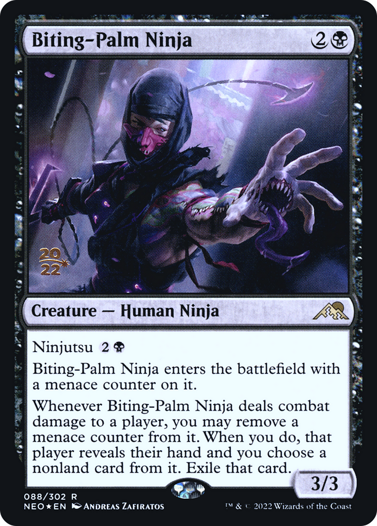 {R} Biting-Palm Ninja [Kamigawa: Neon Dynasty Prerelease Promos][PR NEO 088]