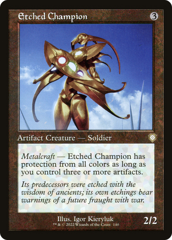 {R} Etched Champion (Retro) [The Brothers' War Commander][BRC 140]