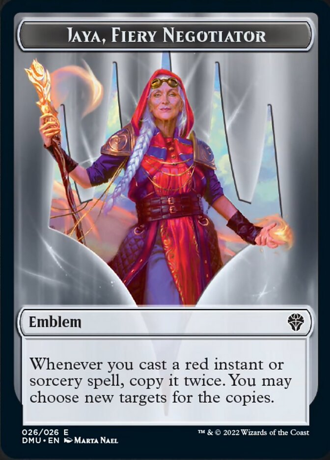 {T} Soldier // Jaya, Fiery Negotiator Emblem Double-sided Token [Dominaria United Tokens][TDMU 004]