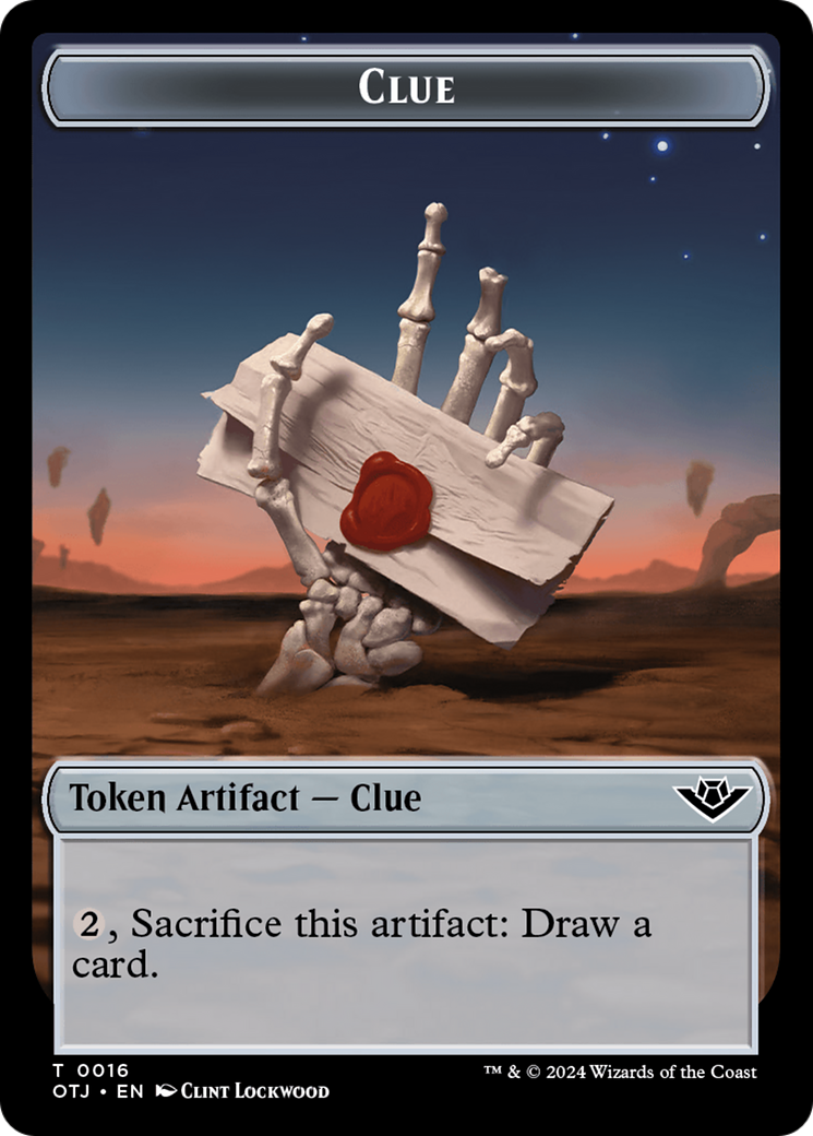{T} Clue Token [Outlaws of Thunder Junction Tokens][TOTJ 016]