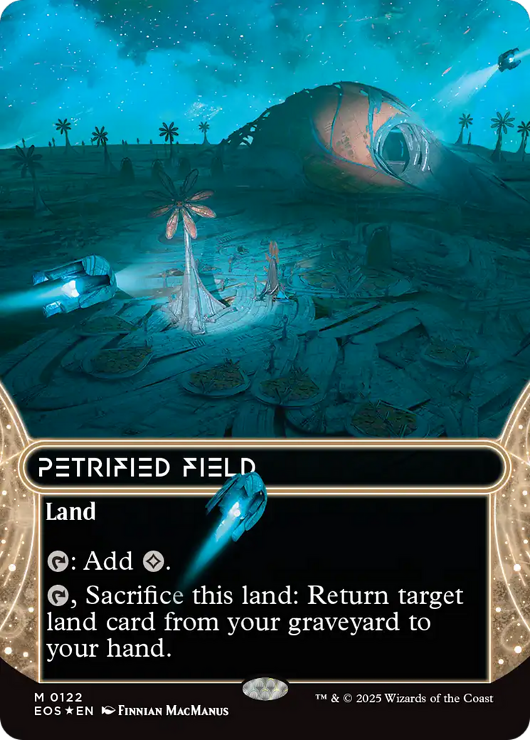 {R} Petrified Field (0122) (Borderless) (Galaxy Foil) [Edge of Eternities: Stellar Sights][EOS 122]