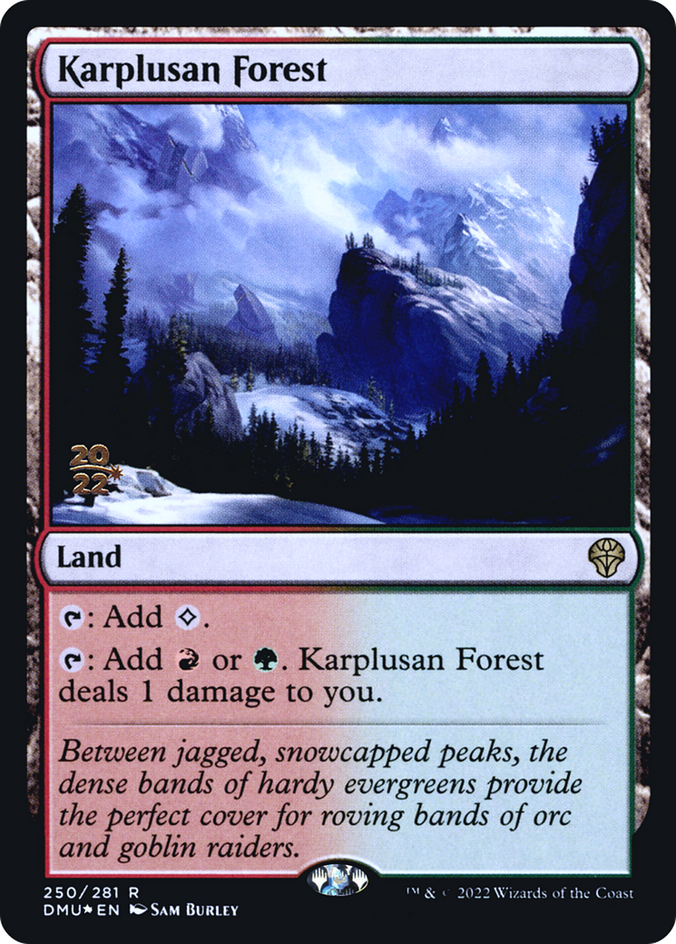 {R} Karplusan Forest [Dominaria United Prerelease Promos][PR DMU 250]