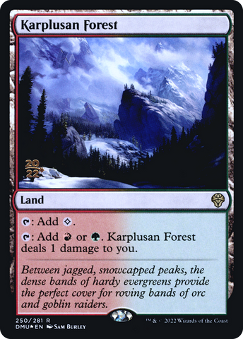 {R} Karplusan Forest [Dominaria United Prerelease Promos][PR DMU 250]
