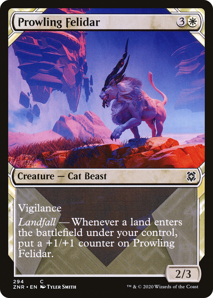 {C} Prowling Felidar (Showcase) [Zendikar Rising][ZNR 294]