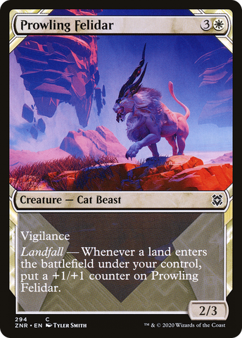 {C} Prowling Felidar (Showcase) [Zendikar Rising][ZNR 294]