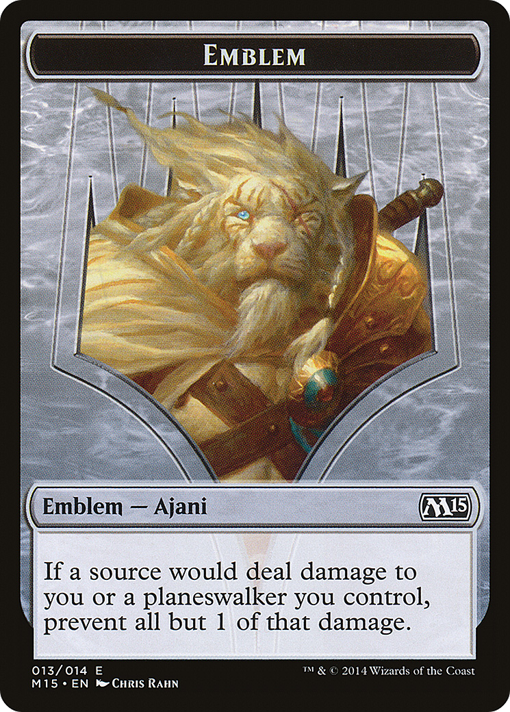 {T} Ajani Steadfast Emblem [Magic 2015 Tokens][TM15 013]