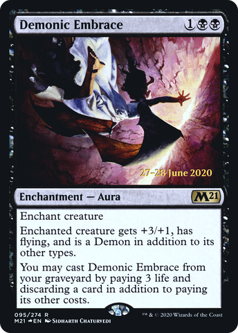 {R} Demonic Embrace [Core Set 2021 Prerelease Promos][PR M21 095]