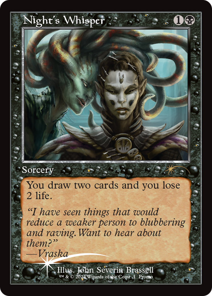{R} Night's Whisper (Retro Frame) (Open House) [Wizards Play Network 2024][PW24 001]