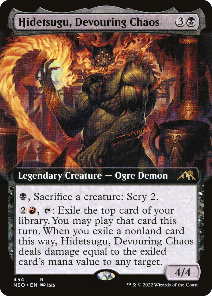 {R} Hidetsugu, Devouring Chaos (Extended Art) [Kamigawa: Neon Dynasty][NEO 454]
