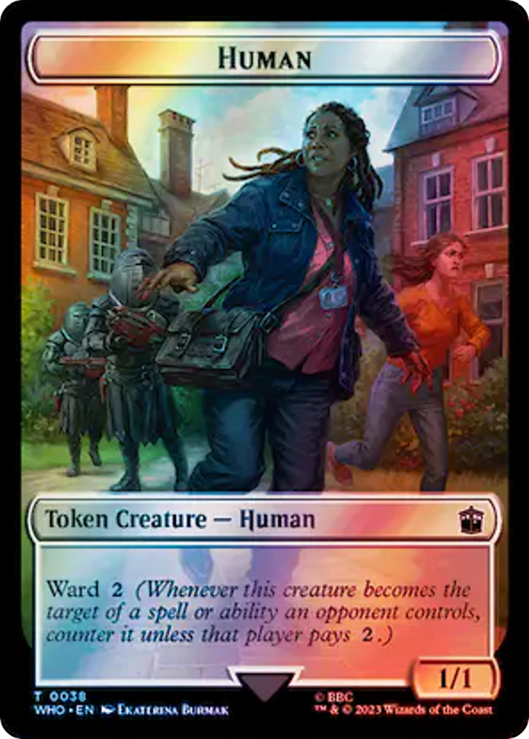 {T} Human (0038) // Mutant Double-Sided Token (Surge Foil) [Doctor Who Tokens][TWHO 38//50]