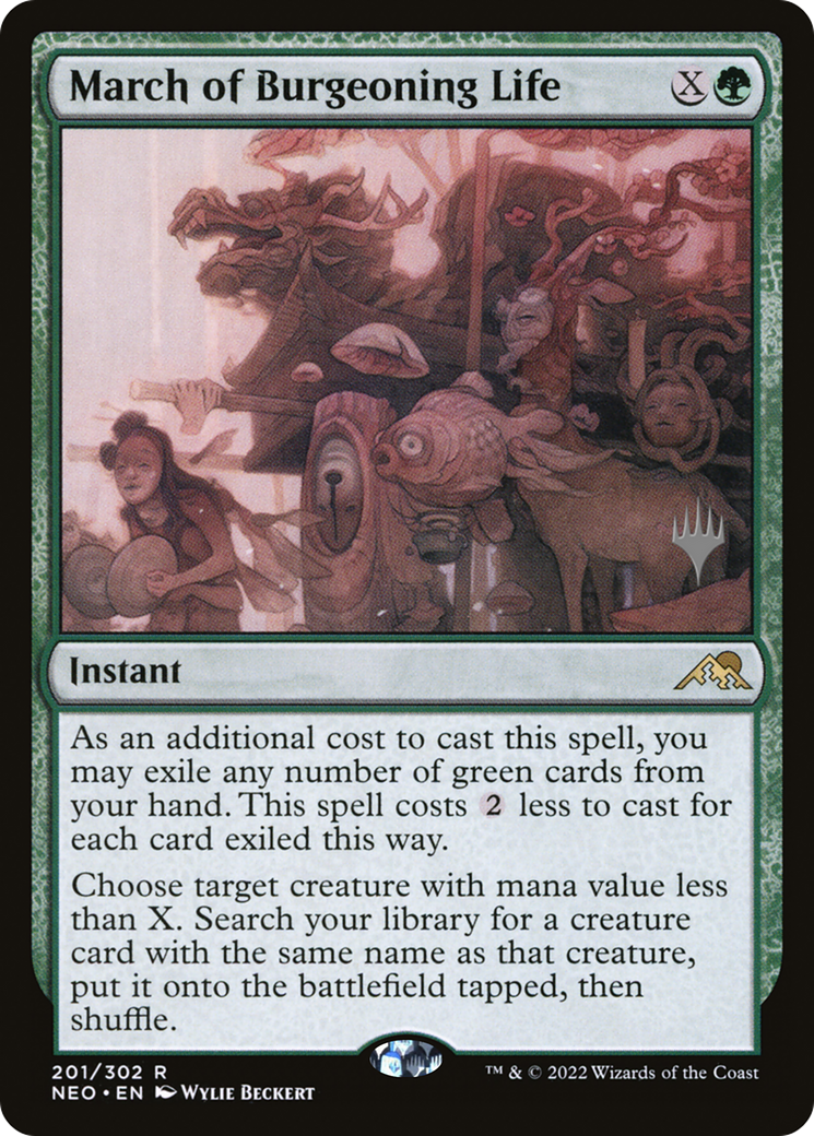 {R} March of Burgeoning Life (Promo Pack) [Kamigawa: Neon Dynasty Promos][PP NEO 201]