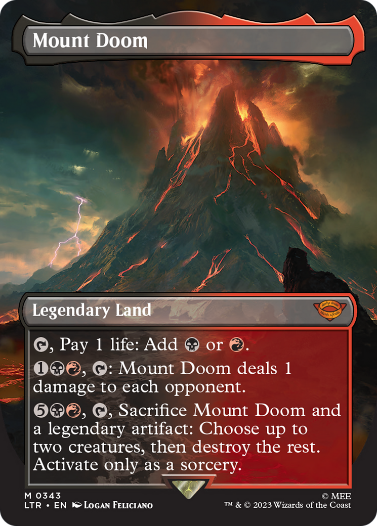 {R} Mount Doom (Borderless Alternate Art) [The Lord of the Rings: Tales of Middle-Earth][LTR 343]