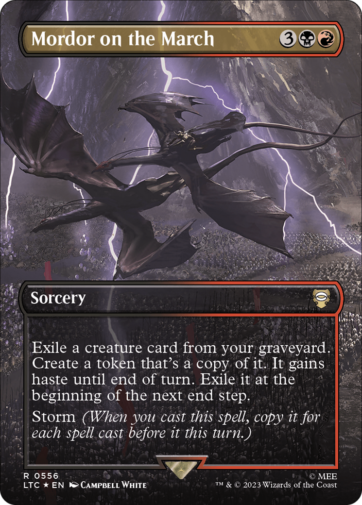 {R} Mordor on the March (Borderless) (Surge Foil) [The Lord of the Rings: Tales of Middle-Earth Commander][LTC 556]