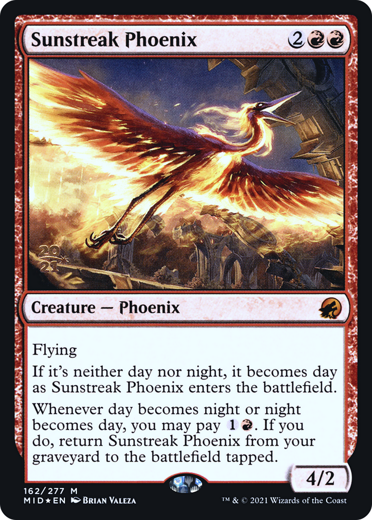 {R} Sunstreak Phoenix [Innistrad: Midnight Hunt Prerelease Promos][PR MID 162]