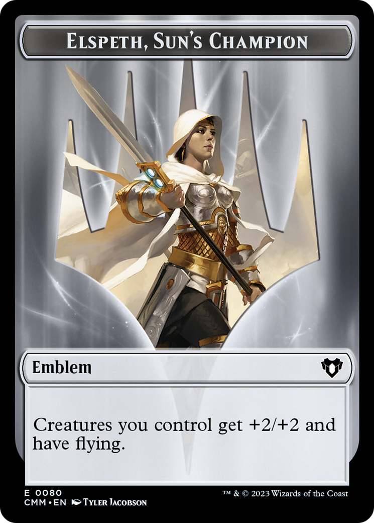 {T} Elspeth, Sun's Champion Emblem // Copy (55) Double-Sided Token [Commander Masters Tokens][TCMM 80//55]