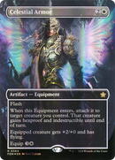 {@R} Celestial Armor (Borderless) (Mana Foil) [Foundations][FDN 364]