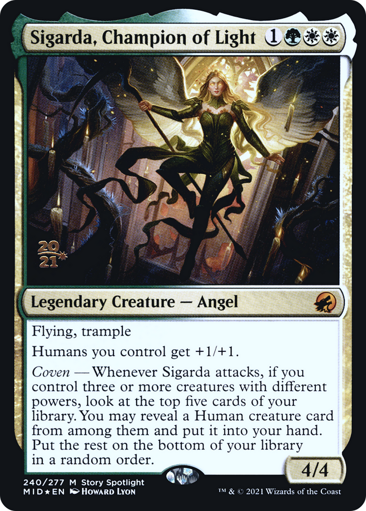 {R} Sigarda, Champion of Light [Innistrad: Midnight Hunt Prerelease Promos][PR MID 240]