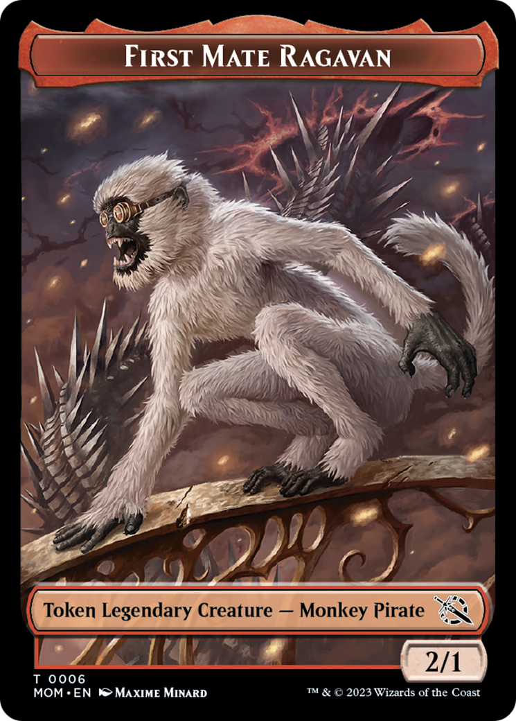 {T} First Mate Ragavan // Spirit (13) Double-Sided Token [March of the Machine Tokens][TMOM 6//13]