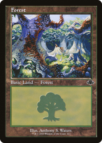 {B} Forest (411) (Retro) [Dominaria Remastered][DMR 411]