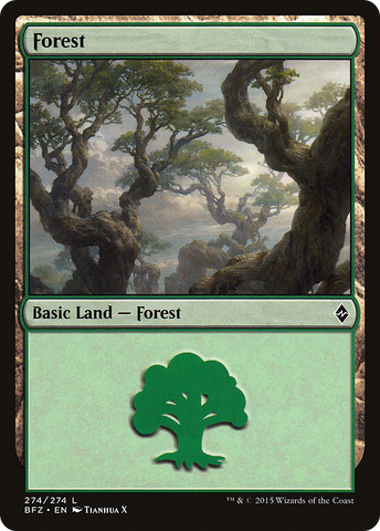 {B}[BFZ 274] Forest (274a) [Battle for Zendikar]