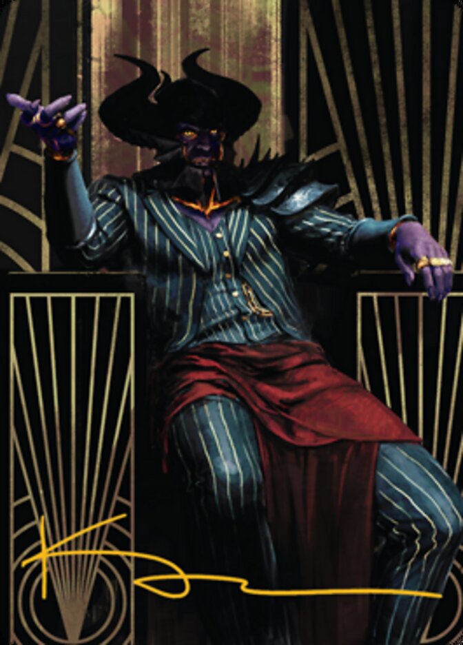 {A} Ob Nixilis, the Adversary 2 Art Card (Gold-Stamped Signature) [Streets of New Capenna Art Series][GS ASNC 071]