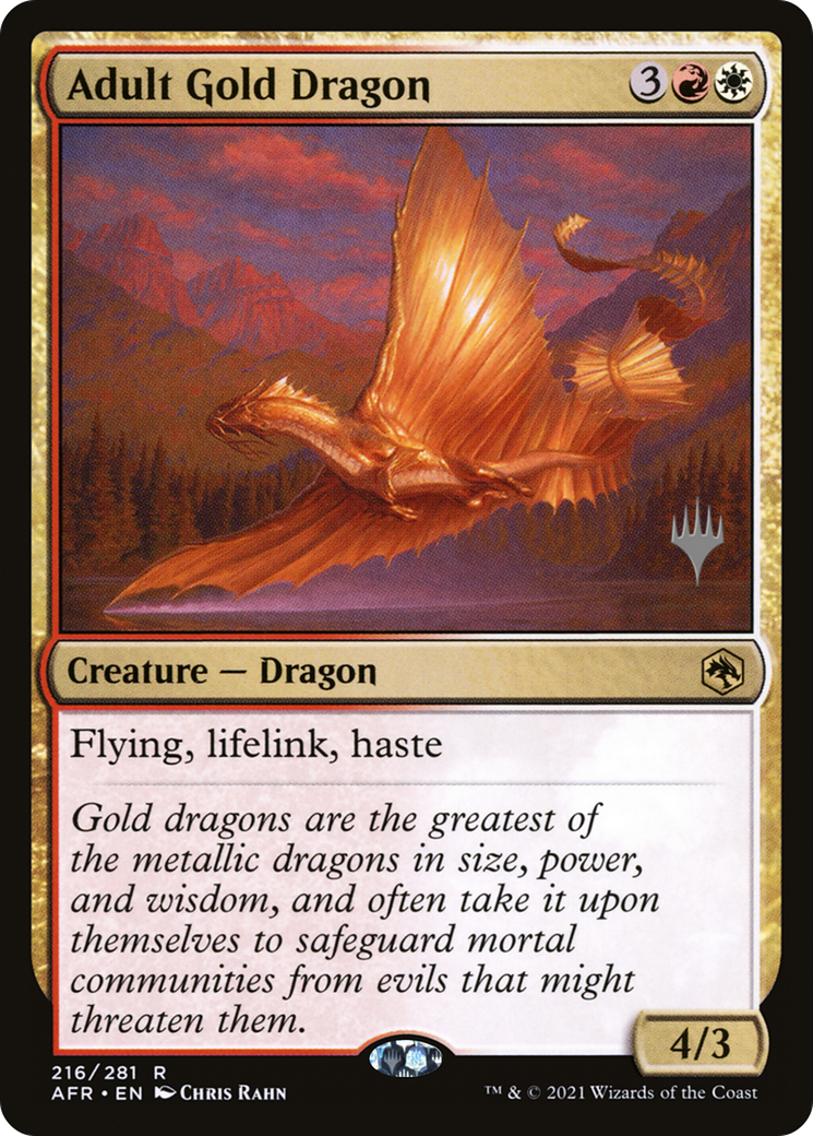 {R} Adult Gold Dragon (Promo Pack) [Dungeons & Dragons: Adventures in the Forgotten Realms Promos][PP AFR 216]
