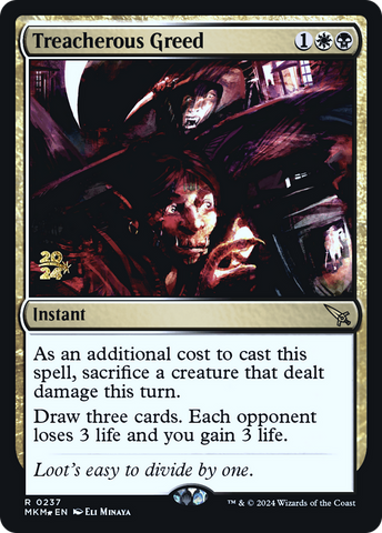 {R} Treacherous Greed [Murders at Karlov Manor Prerelease Promos][PR MKM 237]